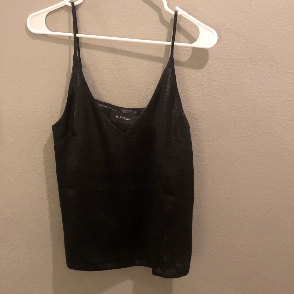 💎MINK PINK // Silky black tank